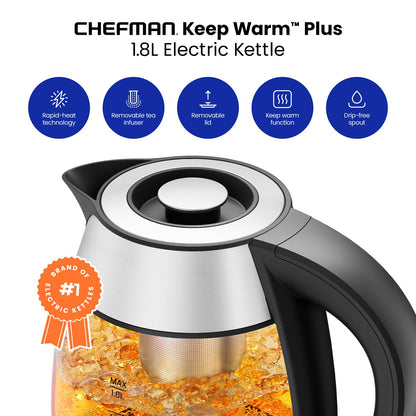 Chefman electric kettle — fast boiling technology
