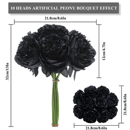 U'Artlines artificial peony silk flower - 10 heads for home and office decor