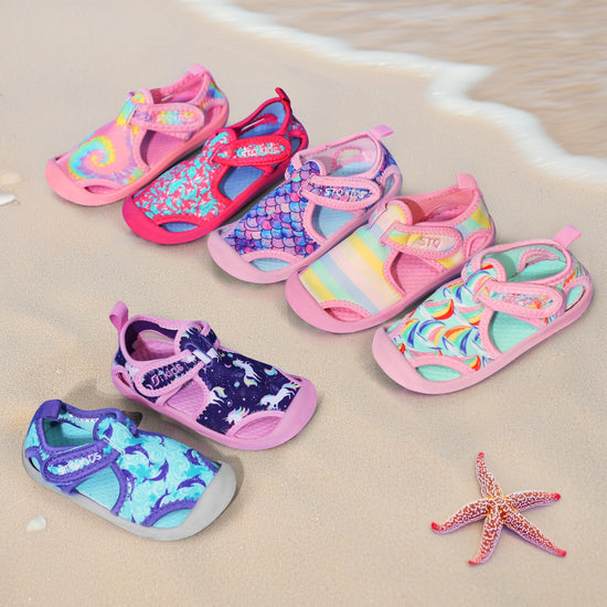 STQ water shoes - Quick-dry slip on beach swim sandals for kids