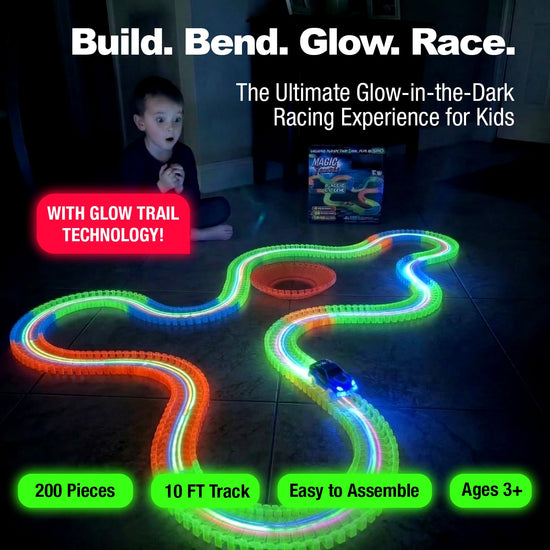 Ontel Magic Tracks glow in the dark bendable racetrack with LED race car