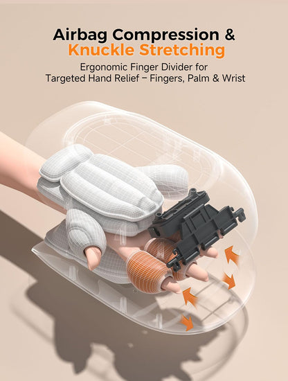 Hand Massager with Heat, Individual Fingers Stretching Massage, Champagne