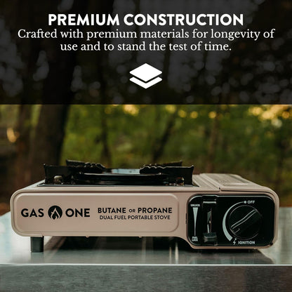 Portable stove — Gas One dual fuel camping stove with carrying case
