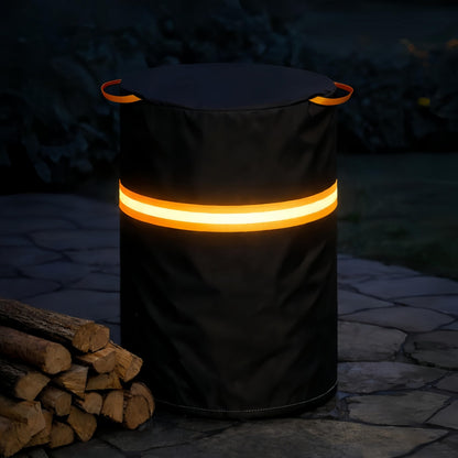 Fire Pit Cover for Ninja Fireside 360 Outdoor Heater，Patio Fire Pit Cover with Drawstring Hem，600d Heavy Duty Waterproof,Outdoor Cover Dust and Rain Protection Black 24" D X 27" H