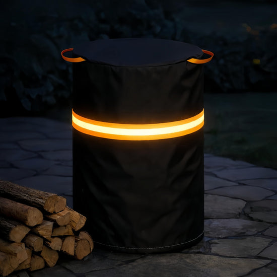 Fire Pit Cover for Ninja Fireside 360 Outdoor Heater，Patio Fire Pit Cover with Drawstring Hem，600d Heavy Duty Waterproof,Outdoor Cover Dust and Rain Protection Black 24" D X 27" H