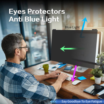 Verponity Computer Privacy Screen Filter 22 Inch, 9H Hardness Hanging Computer Screen Privacy Shield Compatible with 16:10 Widescreen Monitor, Eye Protection and Blue Light Blocks
