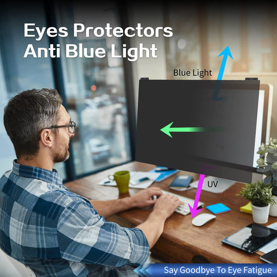 Verponity Computer Privacy Screen Filter 22 Inch, 9H Hardness Hanging Computer Screen Privacy Shield Compatible with 16:10 Widescreen Monitor, Eye Protection and Blue Light Blocks