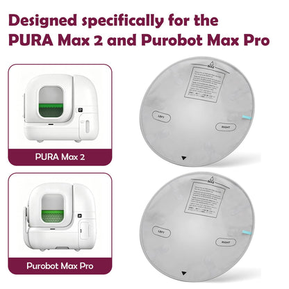 Cyocyba Cat Litter Box Pad for PURA Max 2 and Purobot Max Pro Automatic Cat Litter Box, Waterproof, Soft Replacement Cat Litter Mat, 2 Pack