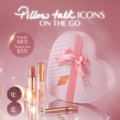 Charlotte Tilbury Pillow Talk Icons on the go kit — 4-piece makeup set in nude-pink tones