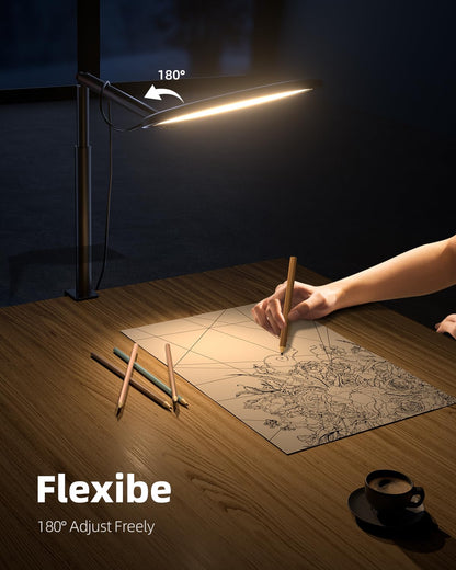 Weilisi 10.2 desk ring light — 360° adjustable with stand and C-clamp