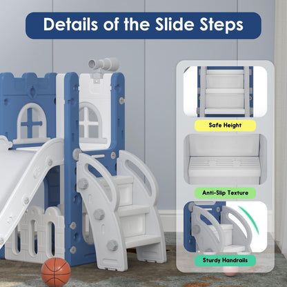 LulliSpace play slide - 6 in 1 with basketball hoop and telescope features