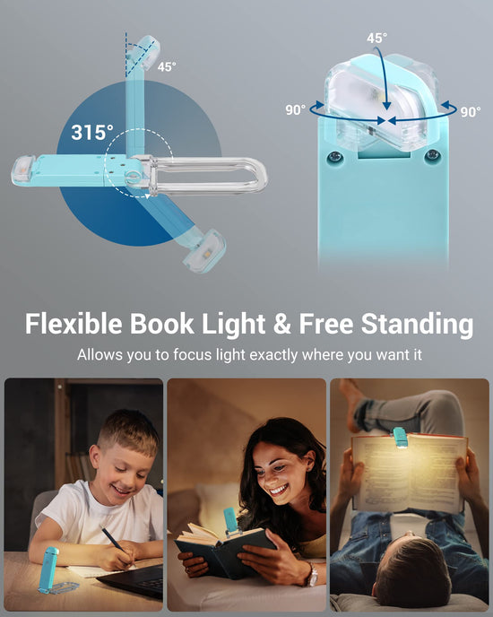 DEWENWILS lamp — USB rechargeable clip on light for kids reading in bed