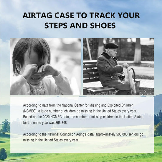 Airtag holder inserts - designed for kids and seniors to track steps and shoes.
