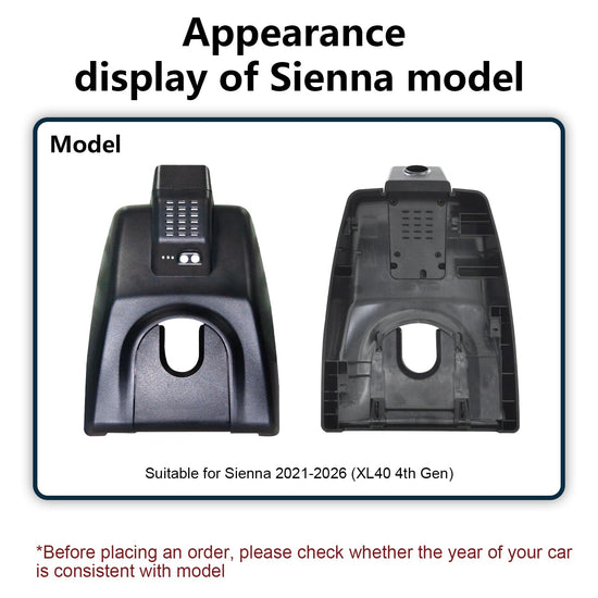 Mangoal 4K dash cam with integrated OEM look for Toyota Sienna 2021-2026, UHD video, GPS, 64GB card