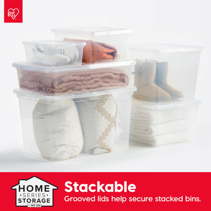 Storage box — BPA-free plastic with lid and stackable design from IRIS USA