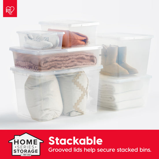 Storage box — BPA-free plastic with lid and stackable design from IRIS USA