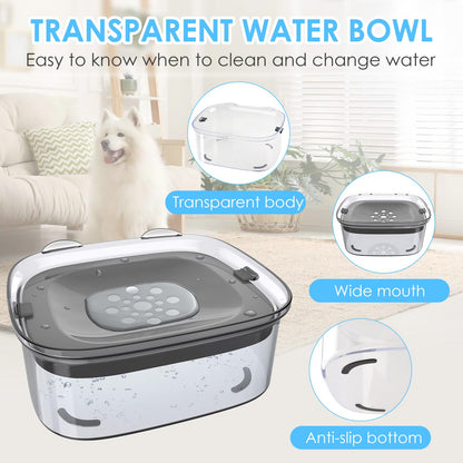 Pet feeder — Spill proof design for slow drinking dogs