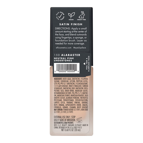 e.l.f. skin foundation — flawless finish formula