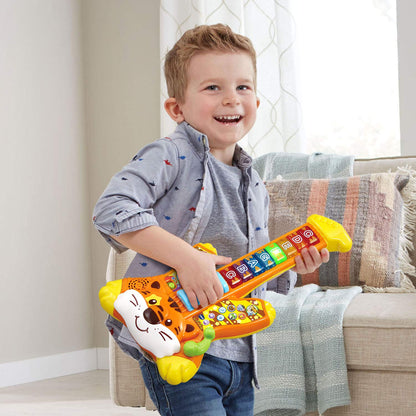 VTech musical instrument toy — Tiger Rock guitar with zoo jamz features