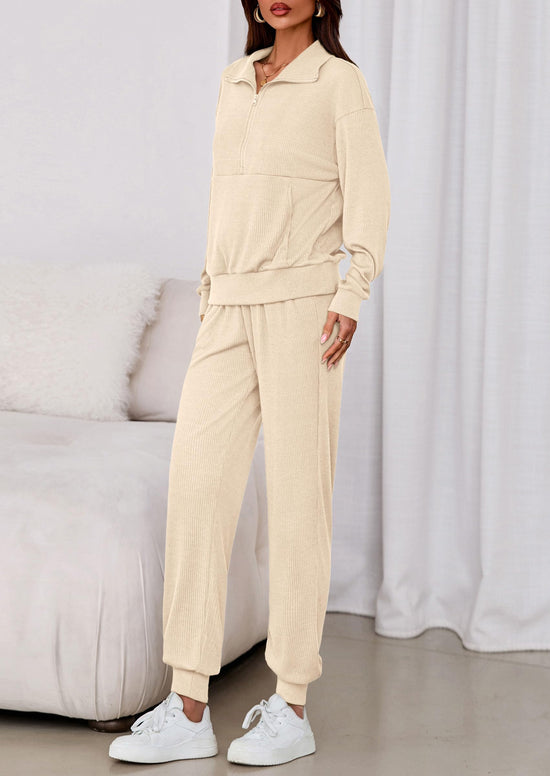PRETTYGARDEN women's zip up sweatshirt and jogger pants track suit
