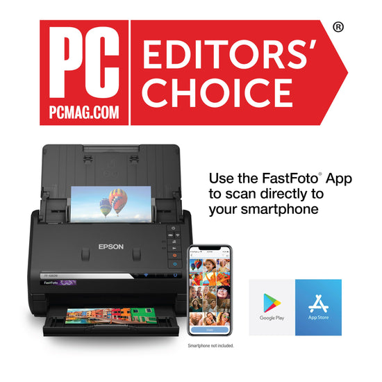 Epson FastFoto FF-680W scanner — wireless high-speed duplex scanning with mobile support