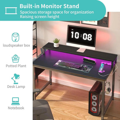 Lufeiya desk with LED lights and power outlets
