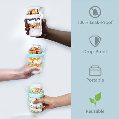 Felli food storage container with lid compartment for overnight oats