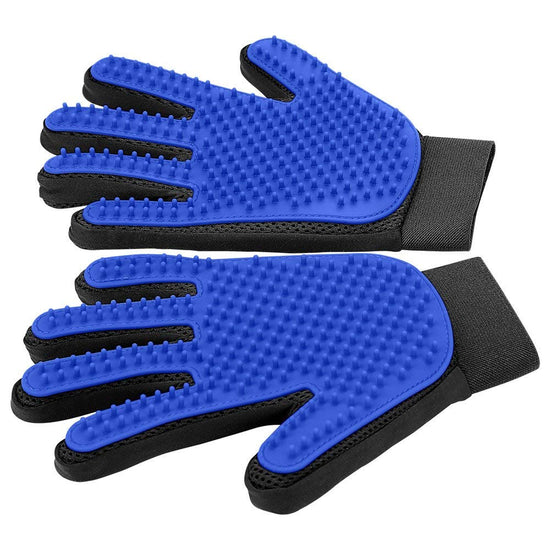 Upgrade pet grooming gloves - gentle shedding mittens for dogs, cats and horses - 1 pair