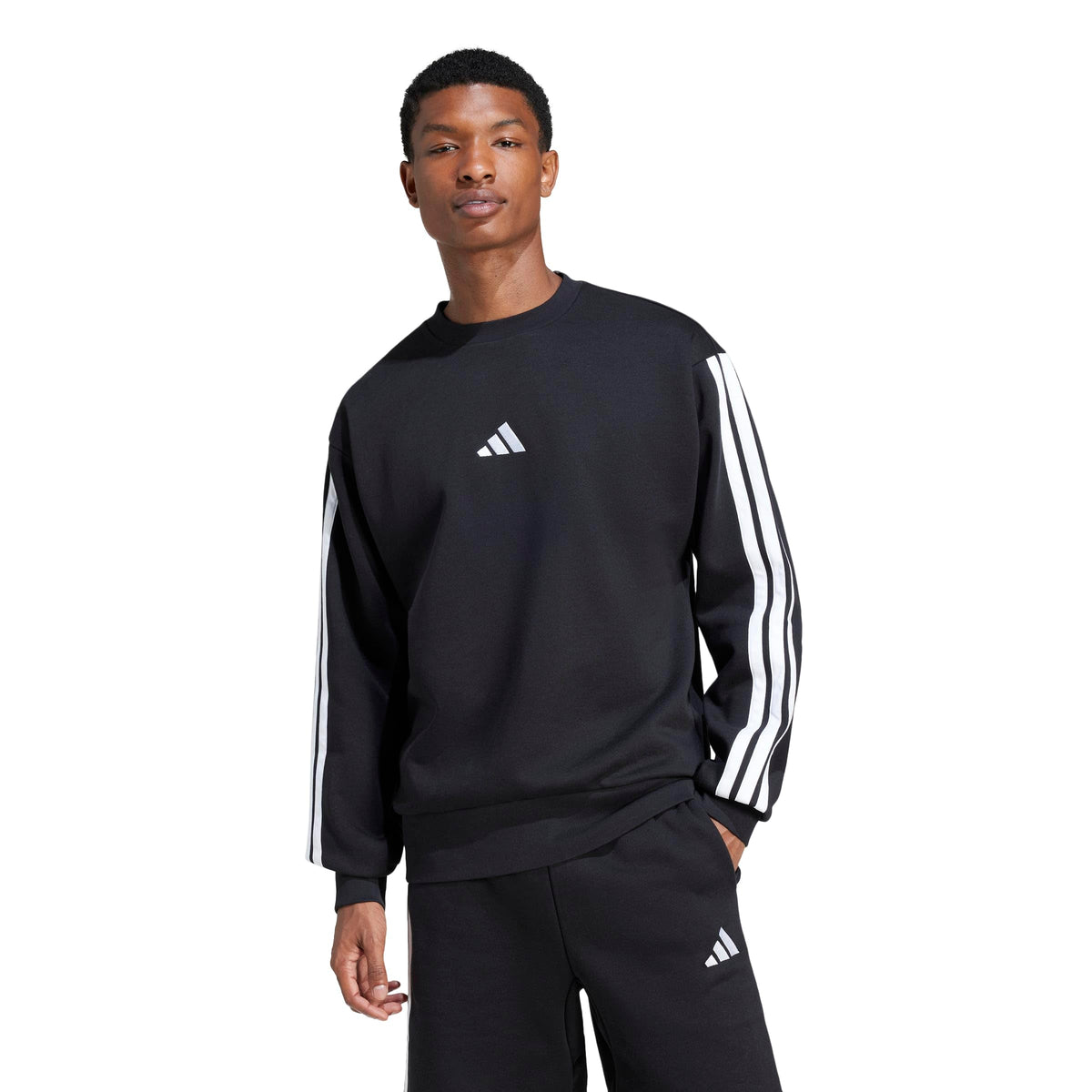 adidas sweatshirt — essentials fleece 3-stripes design