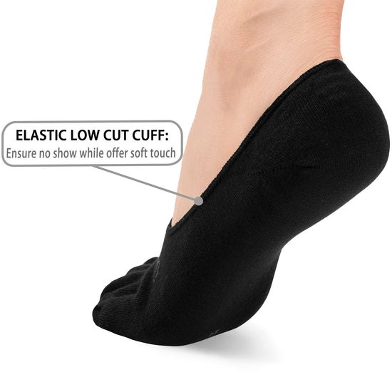 aomagic toe socks - moisture wicking five finger invisible liner socks for men and women