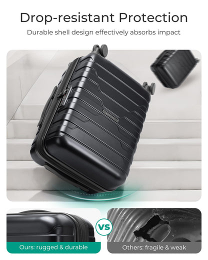 BAGSMART carry on suitcase - Lightweight and expandable with spinner wheels and TSA lock