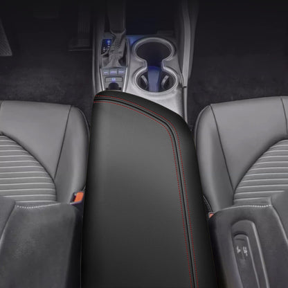 Auto accessory — Armrest covers for 2018-2024 Toyota Camry with red stitching