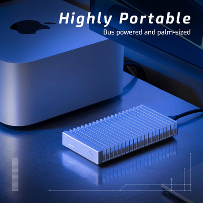 OWC Express 1M2 NVMe Thunderbolt SSD enclosure - portable with aluminum heat sink