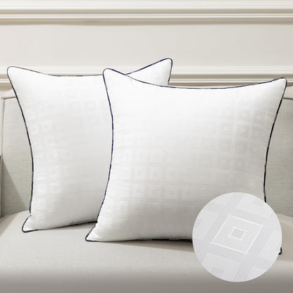 Phantoscope 18x18 Pillow Inserts - Throw Pillow Inserts with 100% Cotton Jacquard Cover - 18 Inch Bed and Couch Pillows Square Form Throw Pillows, Pack of 2