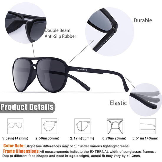 Sunglasses — Lightweight TAC polarized retro style with UV 400 protection