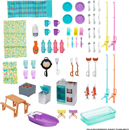 Toy figure playset — Barbie 3-in-1 dreamcamper with pool set and transforming design
