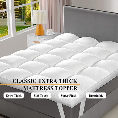 Plush mattress cover — Extra thick and breathable for comfort and support