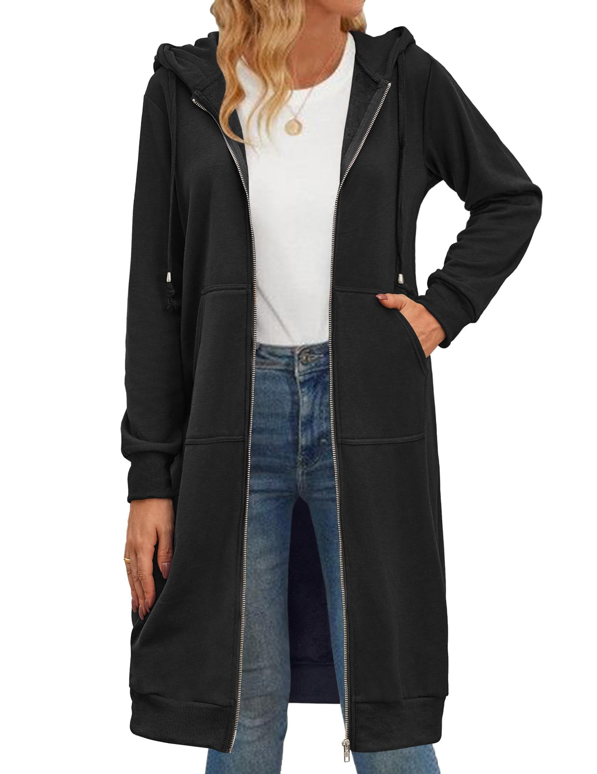 Zeagoo women's sweatshirt — oversized fleece long tunic hoodie jacket coat