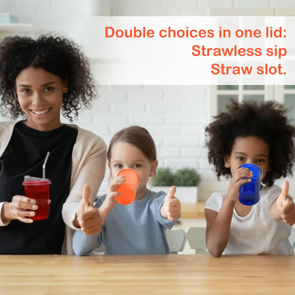 L LIKED 12 oz kids cups with lids and straws in assorted colors