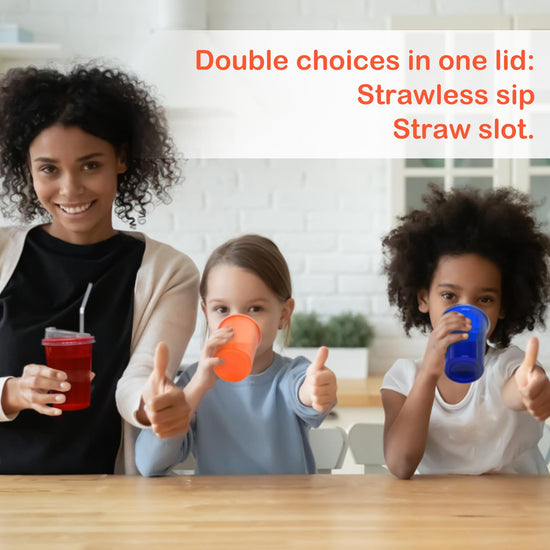 L LIKED 12 oz kids cups with lids and straws in assorted colors