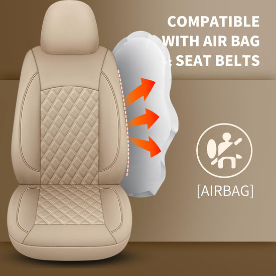 HChengkikz vehicle seat cover — Breathable and waterproof napa leather, beige