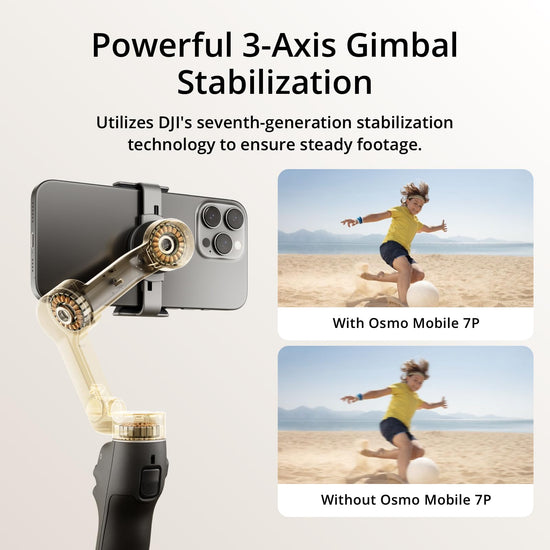 Camera support — DJI Osmo Mobile 7P with built-in extension rod and tripod
