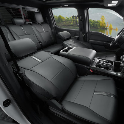 DiffCar seat covers - leather waterproof custom fit for Ford F150 2015-2026