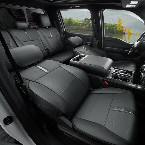 DiffCar seat covers - leather waterproof custom fit for Ford F150 2015-2026