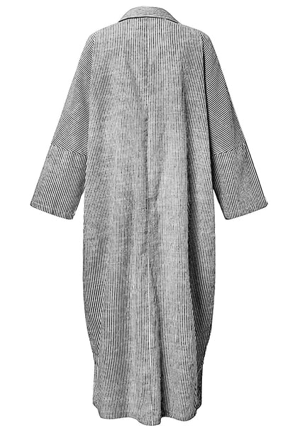 utcoco women's striped maxi shirt dress - casual loose button down style