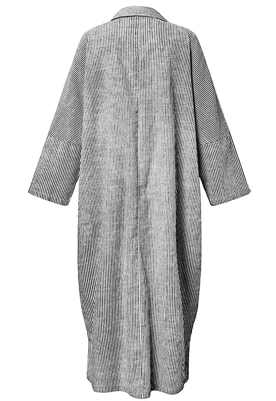 utcoco women's striped maxi shirt dress - casual loose button down style