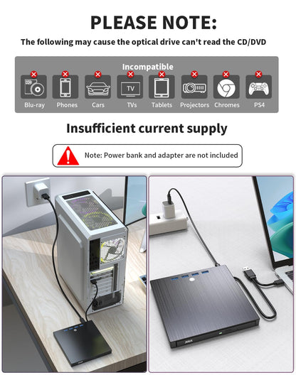 Optical disc drive — 9 in 1 USB 3.0 and Type-C with multiple ports and slots