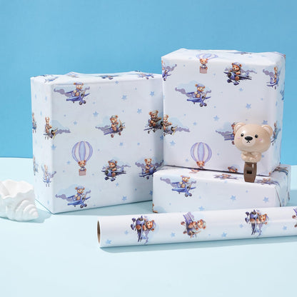 Cuitpan gift wrap — blue birthday design
