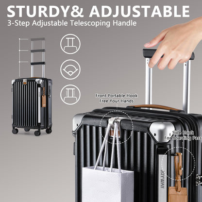 Joyway suitcase — Expandable with smart luggage cup holder and USB port