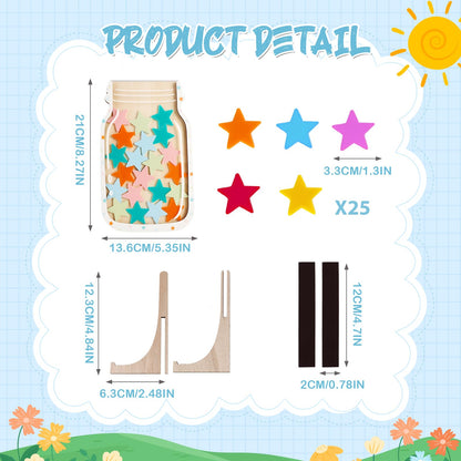 Magnetic reward jar — personalized stars reward jar for kids behavior