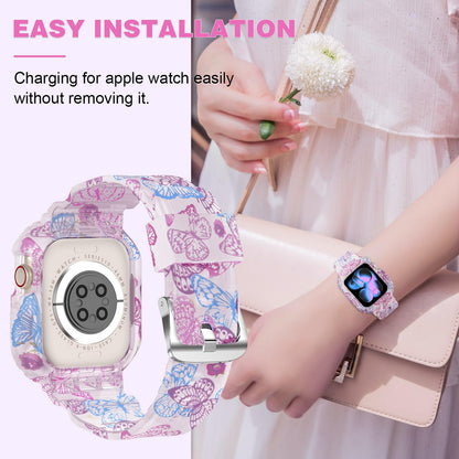 Watch band — Compatible crystal clear bumper case for Apple Watch 49mm to 38mm